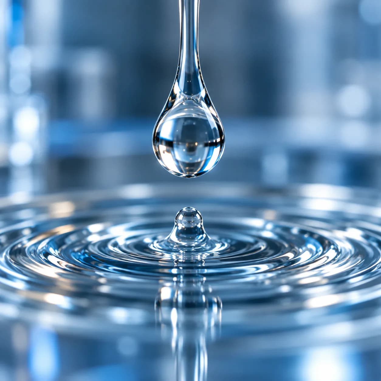 A drop of water falling into a pool