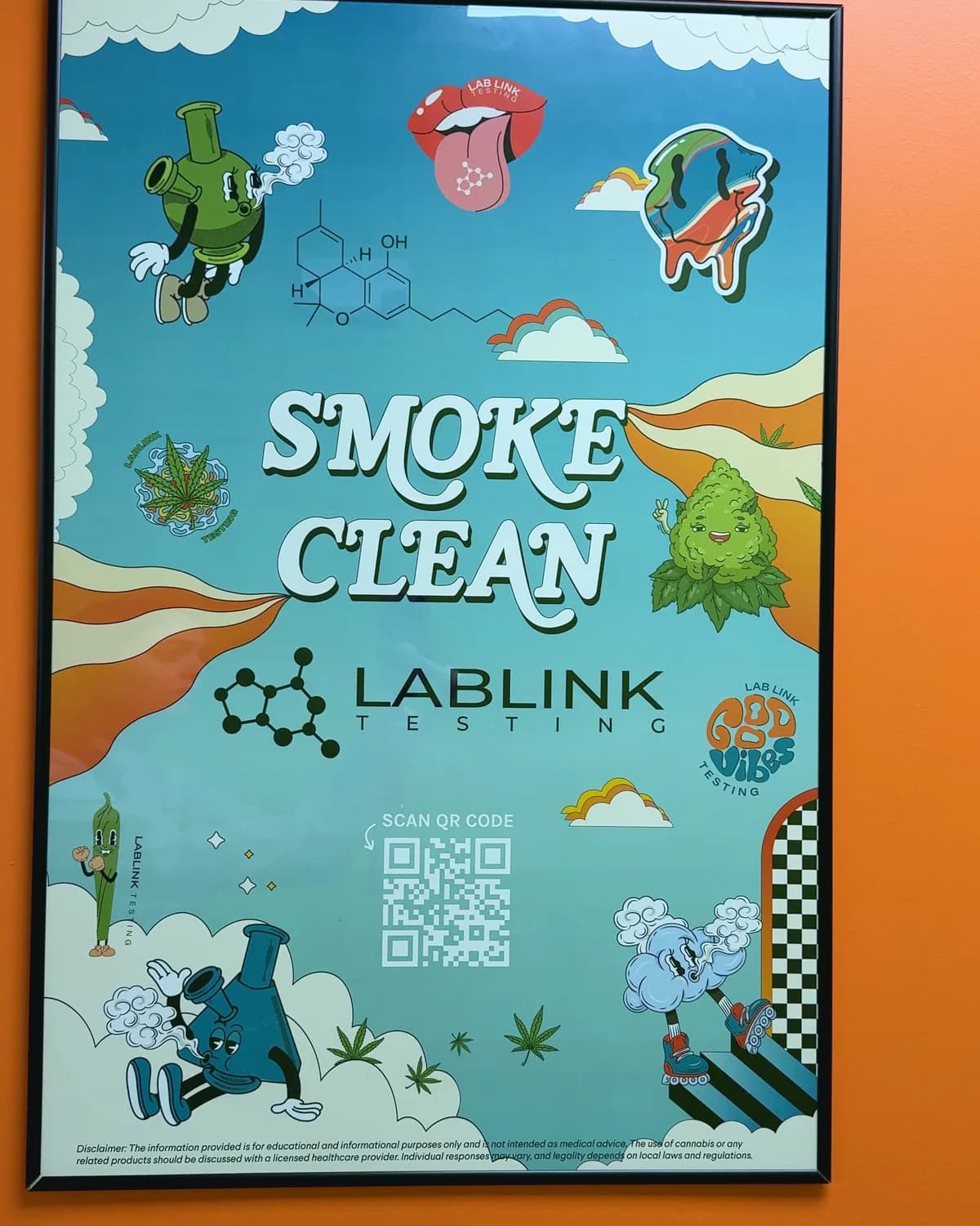 The Smoke Clean poster in the Lab Link lobby