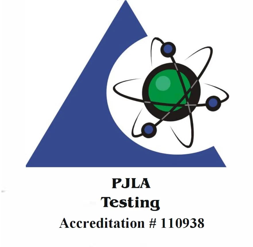 The PJLA Testing accreditation mark, accreditation number 110938